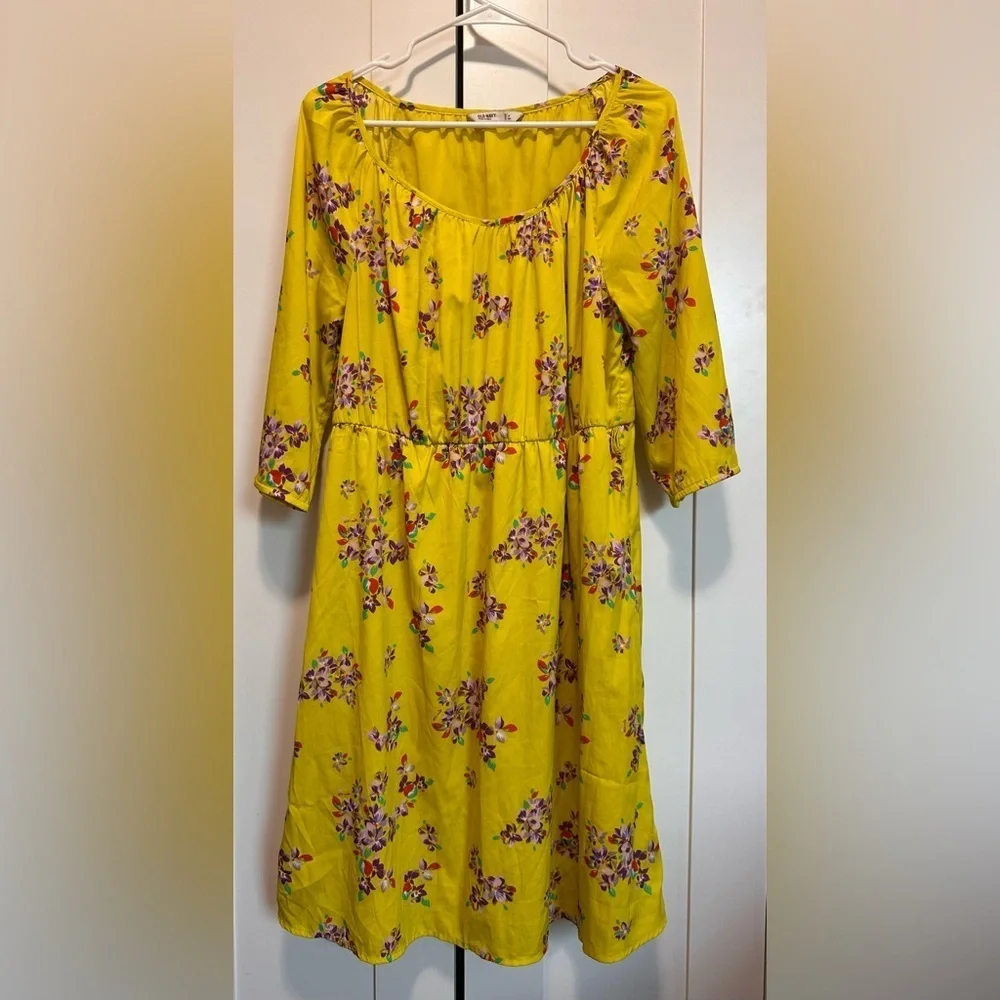 old navy yellow dress Old Navy A Line Yellow Floral Dress